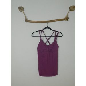 Lululemon Athletica Tank Top Women's Purple Size 8  Cross Back Built-In Bra
